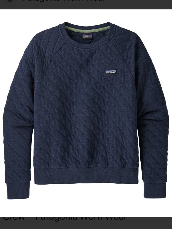 Patagonia Sweaters - Patagonia Work Wear Women's Quilted Crewneck Sweatshirt Navy Organic Cotton Sz L